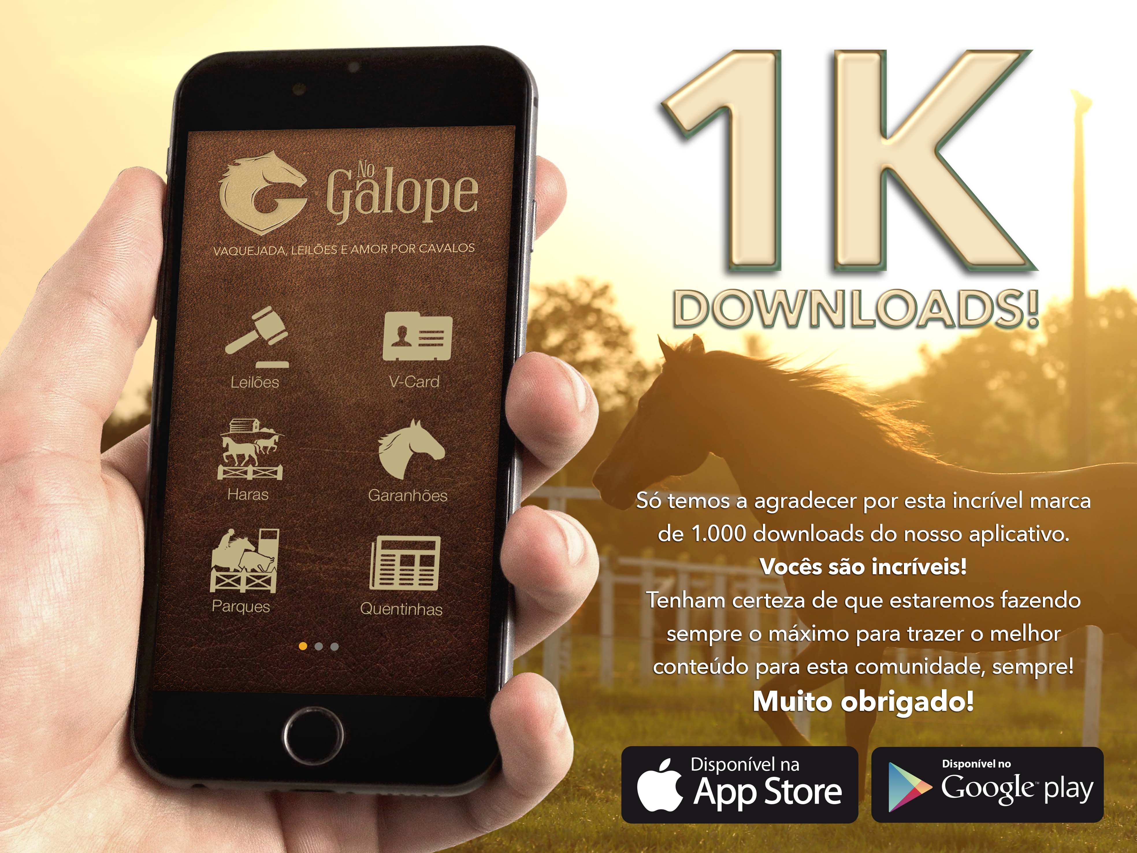 No Galope app and marketing design